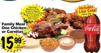 Superior Grocers Family meal one chicken or carnitas offer