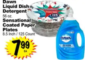 Superior Grocers Dawn liquid dish detergent 56 oz. sensational coated paper plates 8.5 inch/125 count offer