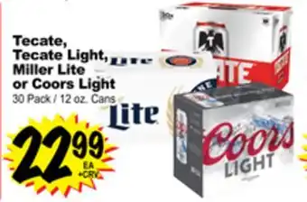 Superior Grocers Tecate, tecate light, miller lite or coors light offer