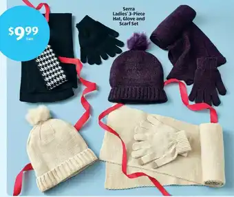 Aldi Serra Ladies' 3-Piece Hat, Glove and Scarf Set offer