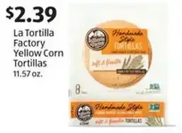 Aldi La Tortilla Factory Yellow Corn Tortillas 11.57 oz. offer