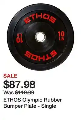 Dick's Sporting Goods Ethos olympic rubber bumper plate - single offer