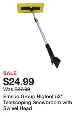 Dick's Sporting Goods Emsco group bigfoot 52 telescoping snowbroom with swivel head offer