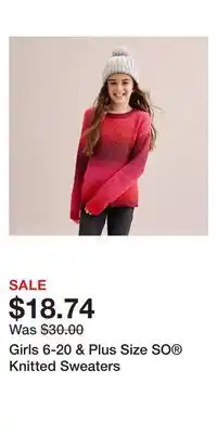 Kohl's Girls 6-20 & plus size so knitted sweaters offer