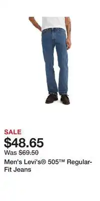 Kohl's Men's levi's 505 regular-fit jeans offer