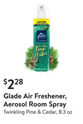 Walmart Glade air freshener, aerosol room spray offer