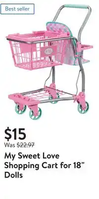 Walmart My sweet love shopping cart for 18 dolls offer