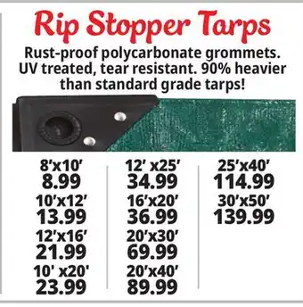 Ocean State Job Lot Rip stopper tarps offer