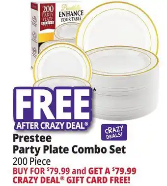 Ocean State Job Lot Prestee 200-piece party plate combo set, white/gold offer