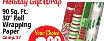 Ocean State Job Lot Holiday gift wrap offer