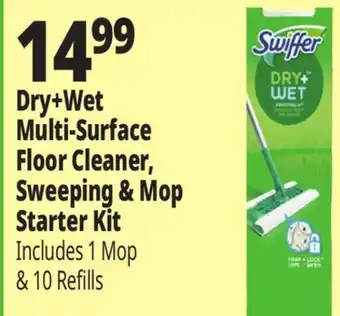 Ocean State Job Lot Dry+wet multi-surface floor cleaner, sweeping & mop starter kit offer