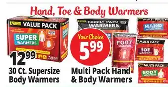 Ocean State Job Lot Hand, toe & body warmers offer