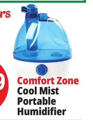 Ocean State Job Lot Comfort zone cool mist portable humidifier offer