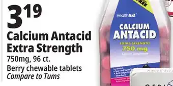 Ocean State Job Lot Calcium antacid 750 mg tablets, 96 count offer