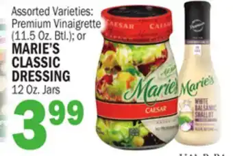 C Town Marie's marie's classic classic dressing dressing 12 oz. jars 12 oz. jars offer