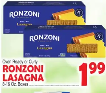 Bravo Supermarkets Ronzoni lasagna offer