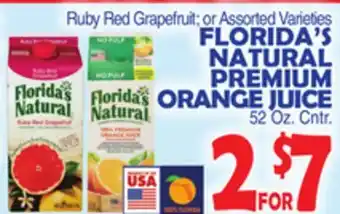 Bravo Supermarkets Florida's natural premium orange juice offer