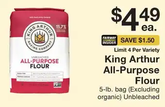 Fairway Store Market King arthur all-purpose flour offer