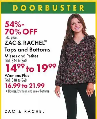 Boscov's Zac & rachel tops and bottoms offer