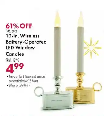 Boscov's 10-in. wireless battery-operated led window candles offer