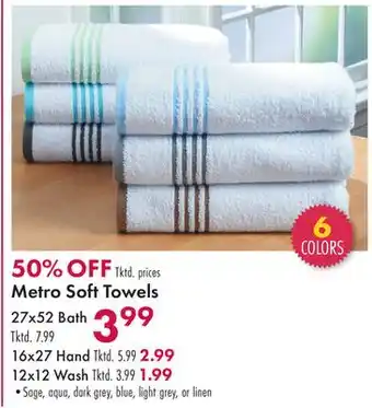 Boscov's Metro soft towels offer
