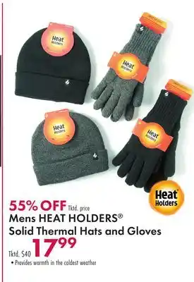 Boscov's Mens heat holders solid thermal hats and gloves offer
