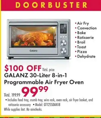 Boscov's Galanz 30-liter 8-in-1 programmable air fryer oven offer