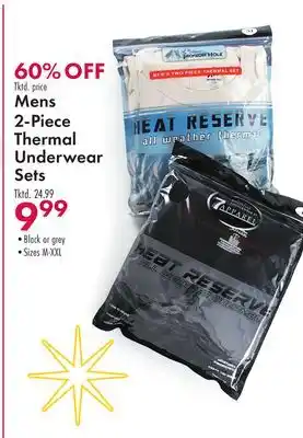 Boscov's Mens 2-piece thermal underwear sets offer