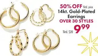 Boscov's 14kt. gold-plated earrings offer