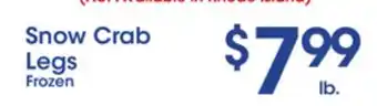Price Rite Snow crab legs offer