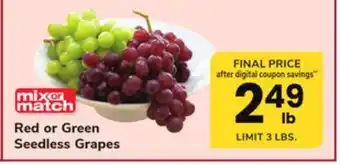 ACME Red or green seedless grapes offer
