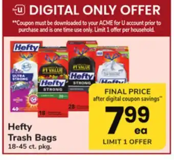 ACME Hefty trash bags offer