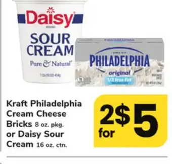 ACME Kraft philadelphia cream cheese bricks 8 oz. pkg. or daisy sour cream 16 oz. ctn offer