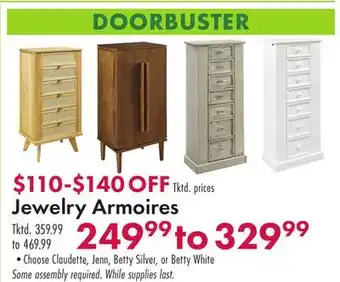 Boscov's Jewelry armoires offer