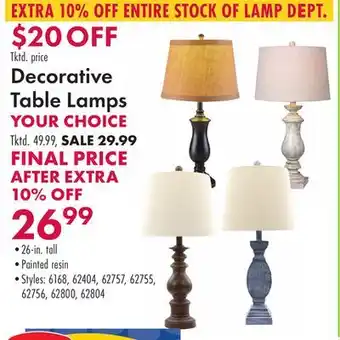 Boscov's Decorative table lamps offer