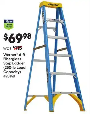Lowe's Werner 6-ft fiberglass step ladder offer
