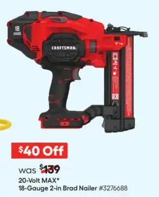 Lowe's 20-volt max f 18-gauge 2-in brad nailer offer