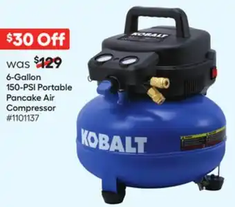 Lowe's 6-gallon 150-psi portable pancake air compressor offer