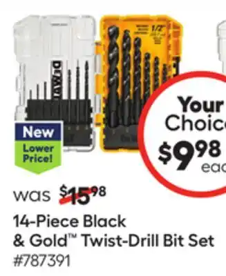 Lowe's Black & gold twist-drill bit set offer