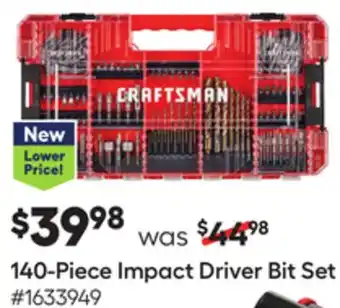 Lowe's 140-piece impact driver bit set offer
