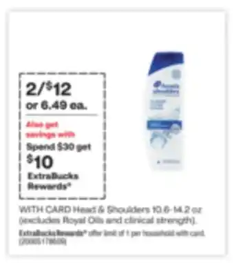 CVS Head & shoulders 10.6-14.2 oz offer
