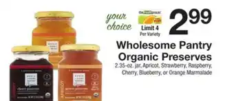 The Fresh Grocer Organic preserves offer