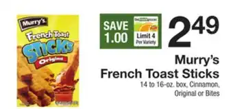 The Fresh Grocer French toast sticks offer