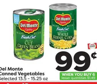 Weis Markets Del monte canned vegetables offer