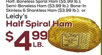 DeCicco & Sons Leidy's half spiral ham offer