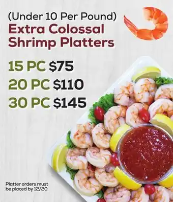 DeCicco & Sons Extra colossal shrimp platters offer