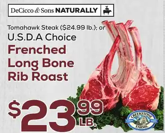 DeCicco & Sons Long bone rib roast offer
