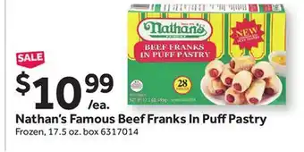 Stop&Shop Nathan's famous beef franks in puff pastry offer