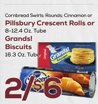 DeCicco & Sons Pillsbury crescent rolls or 8-12.4 oz. tube grands! biscuits 16.3 oz. tube offer