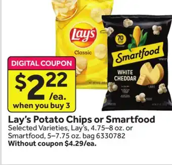 Stop&Shop Lay's potato chips or smartfood offer